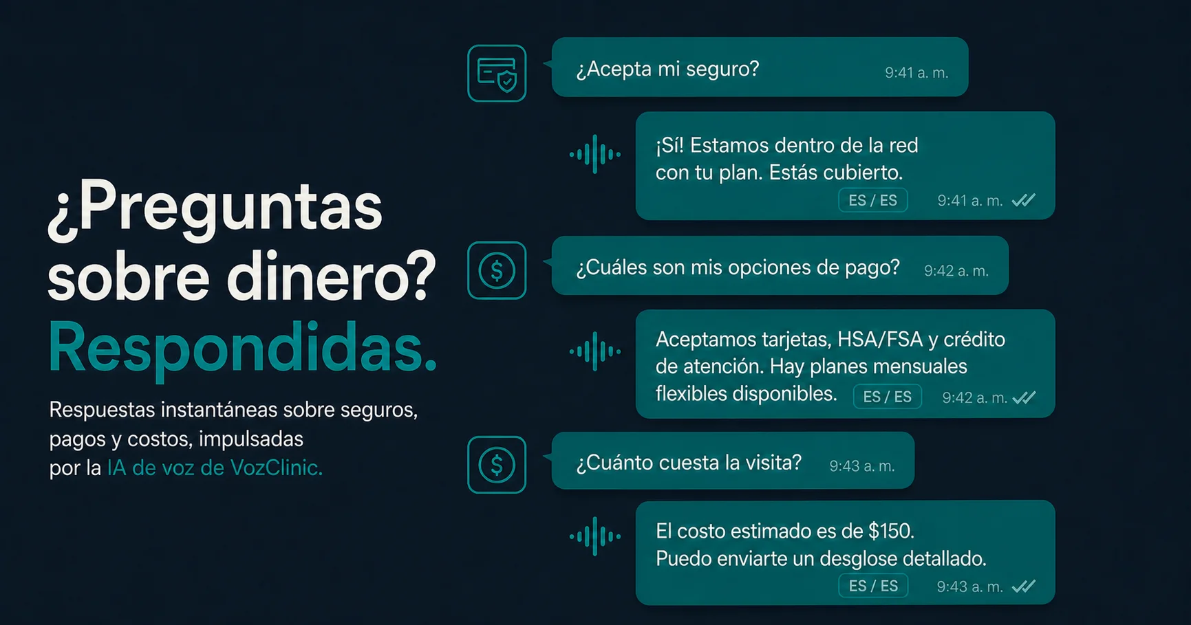 10 preguntas de seguros y pagos que una recepcionista de IA responde para clínicas médicas y dentales