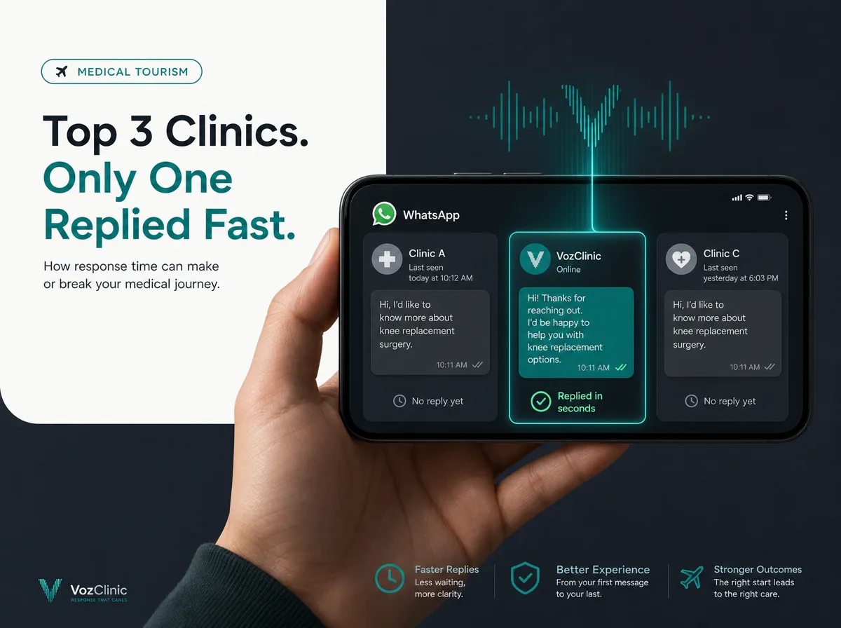 Cross-border patient comparing Tijuana clinics on WhatsApp and choosing the one that answered first